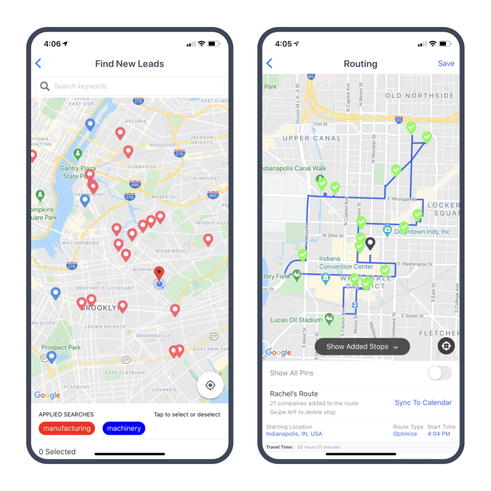 screenshot of Map My Customers
